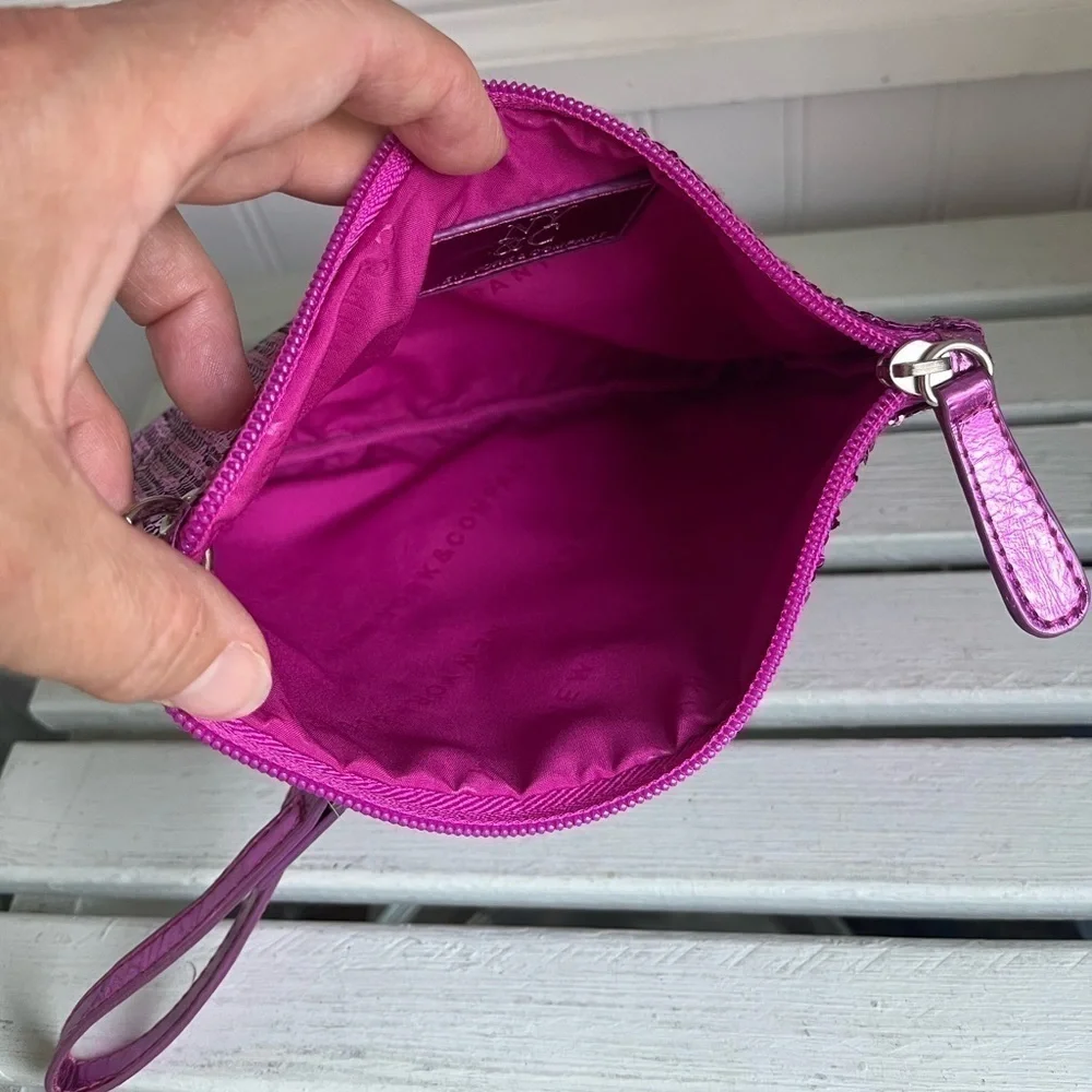 New York & Company Pink Sequin Evening Bag Clutch Wristlet NWOT